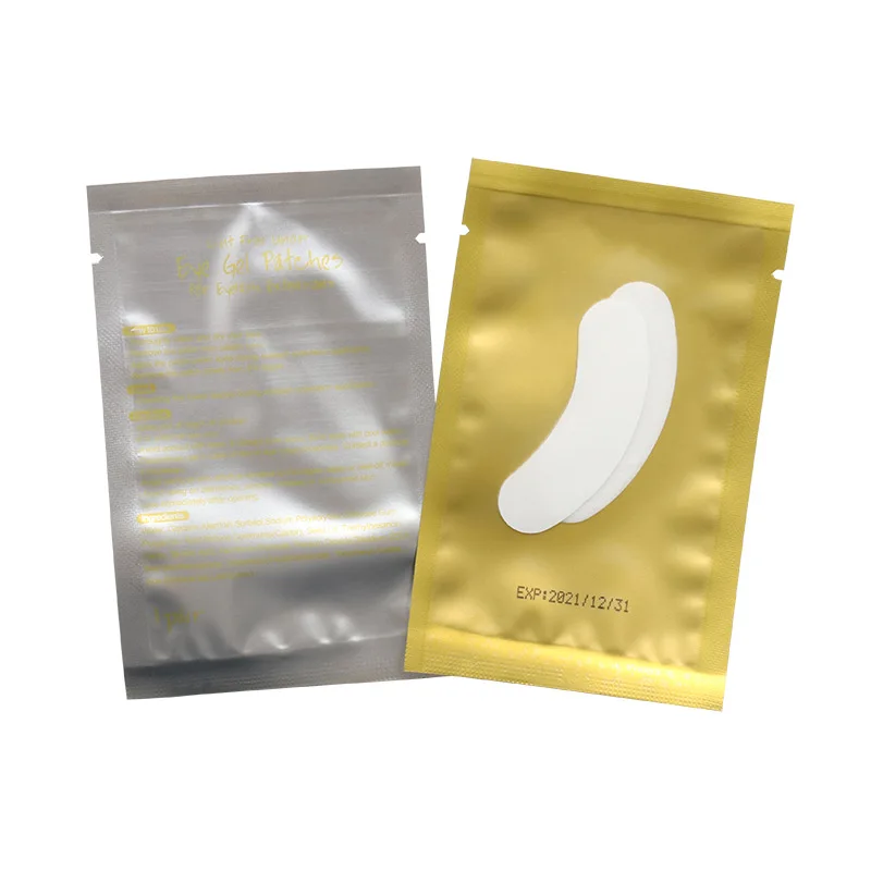 50 Pairs Disposable Hydrogel Eye Pad Mini Gold Color Eyelash Patch False Lash Lifting Paper Stickers Eyelashes Extension Tool