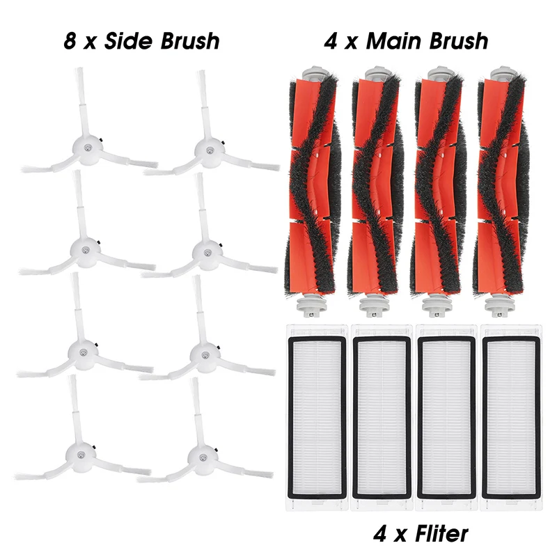 Filtro Hepa Max mi Robô Aspirador de pó Mop Rolo Escova Lateral Acessórios Peças Reposição Kit para Xiaomi Mijia Roborock s5 S50 16 Peças