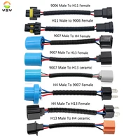 1 Uds 9005/9006 9007 H4 H11 H13 conector adaptador de enchufe de arnés de cableado de conversión macho a hembra para faros antiniebla