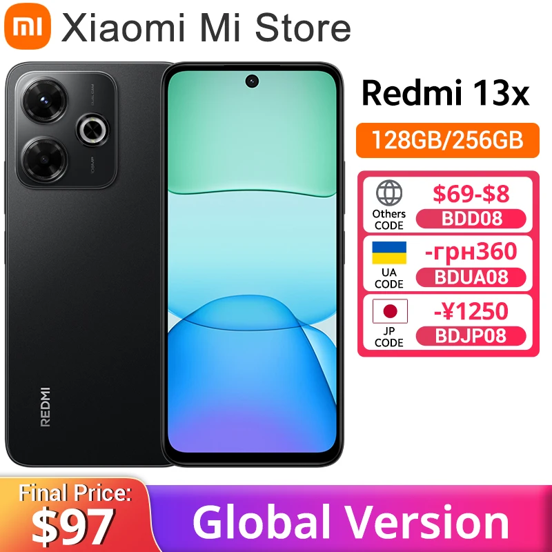 Xiaomi Redmi 13X Smartphone Global Version MTK Helio G91 Ultra 108MP super clear camera 6.79" FHD+ display 33W fast charging