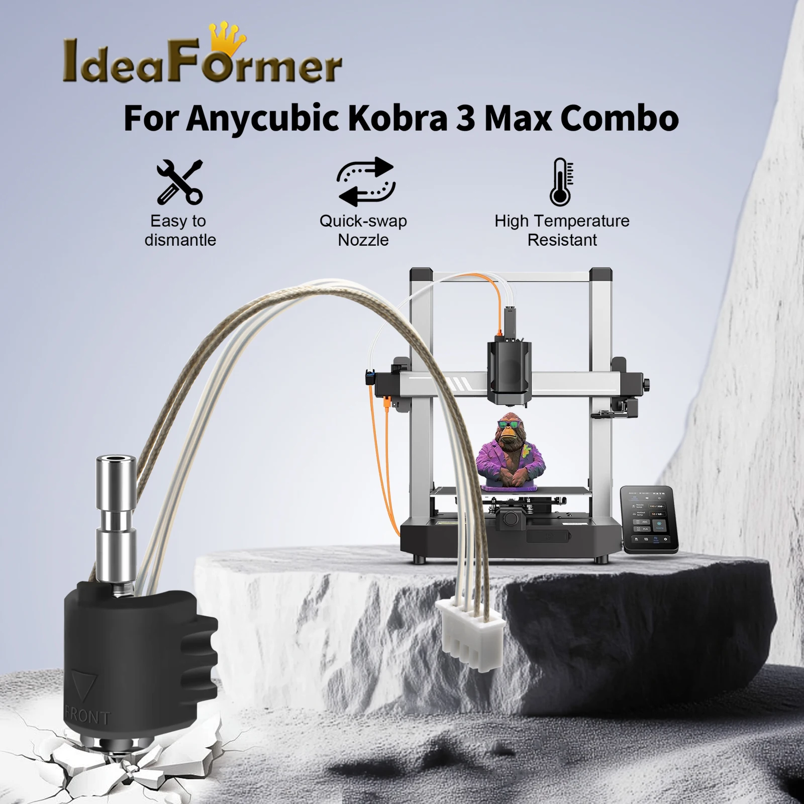 

3d Printer Parts For Anycubic Kobra 3 Max Hotend Kobra 3 Max Combo Quick Swap Nozzle Hardened Steel 0.4mm Kobra 3 Max Parts