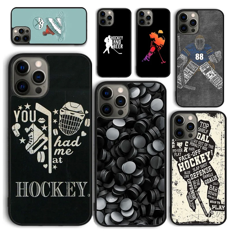 Funda de teléfono Hockey Ice Rink Burning Hockey para iPhone 17 Air 16 15 14 12 13 PLUS 11 PRO MAX, funda trasera