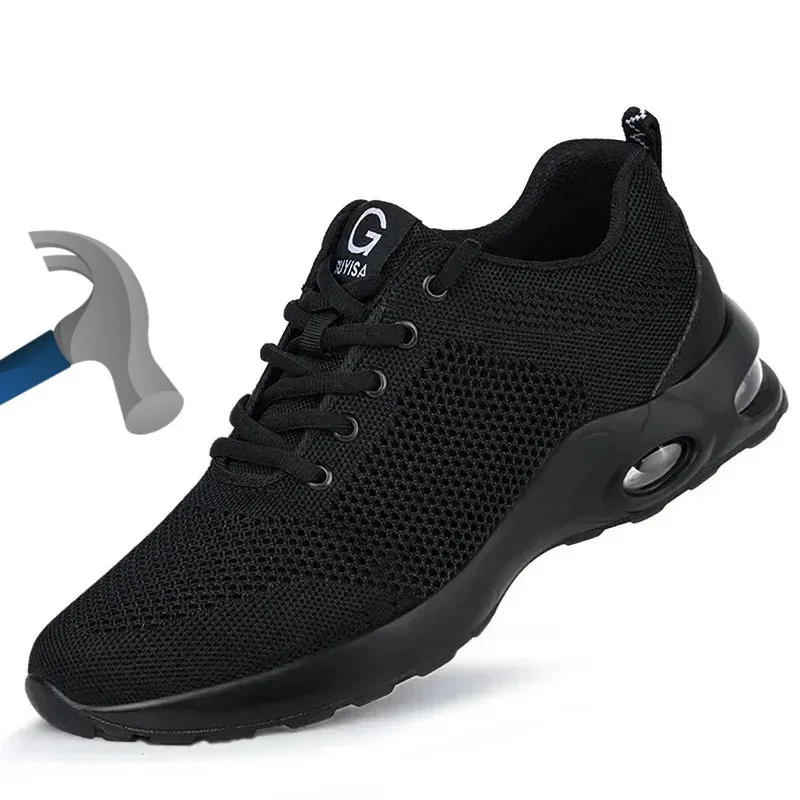 

Защитная обувь со стальным носком 35–50, мужская и женская защитная рабочая обувь, легкая защитная обувь, неразрушимая обувь на воздушной подушке