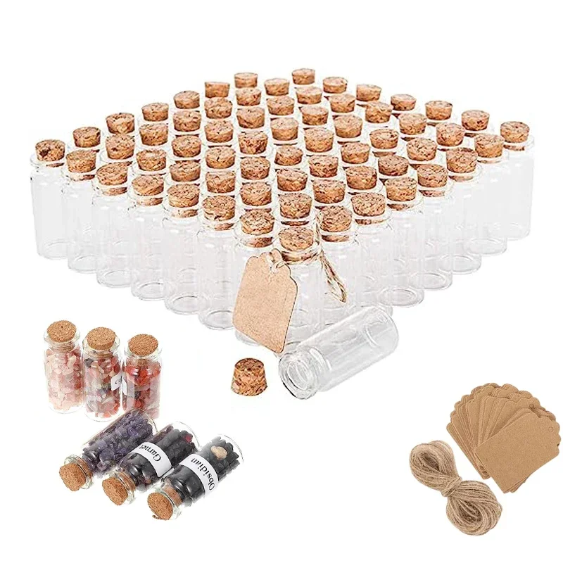 10PCS 5ML-30ML Mini Glass Bottles with Corks Gravel Bottle Wishing Bottles Message Vials For Wedding Favors Christmas Home Decor