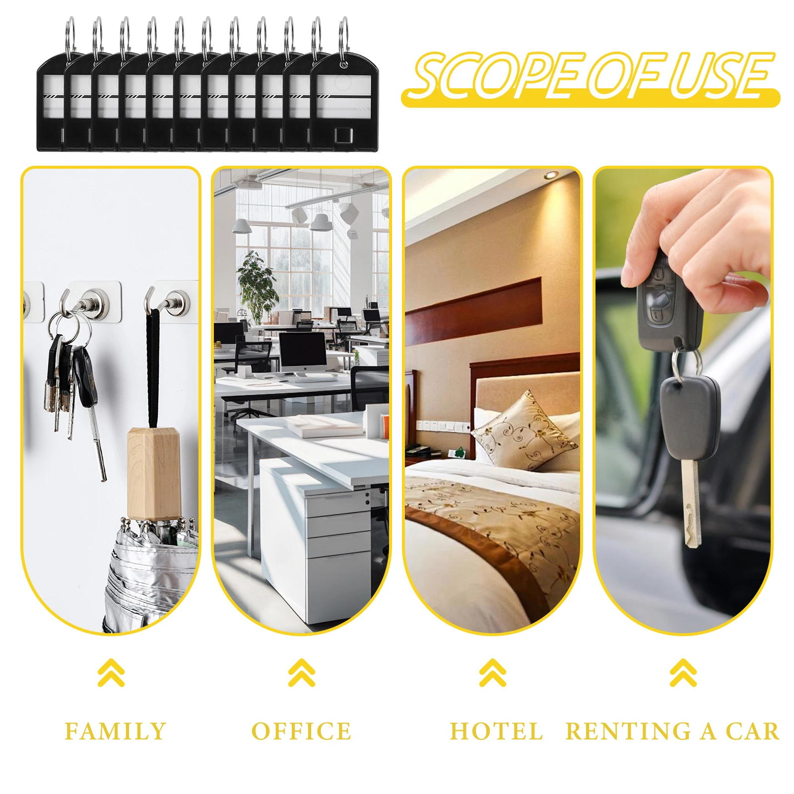 

Multi-Function Key Tags Portable Compact Labels 50Pcs Key Identifiers for Luggage Keys Organization Keychain Tag