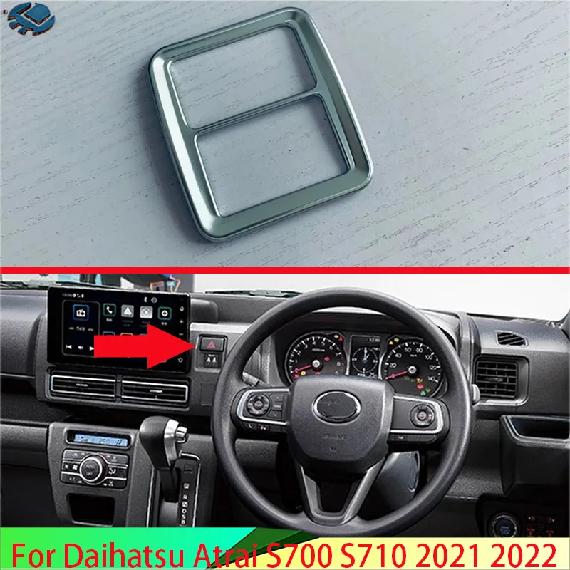 

For Daihatsu ATRAI HIJET CARGO 2021 2022 Car Accessories ABS Chrome Plated Double Flash Button Frame Decoration