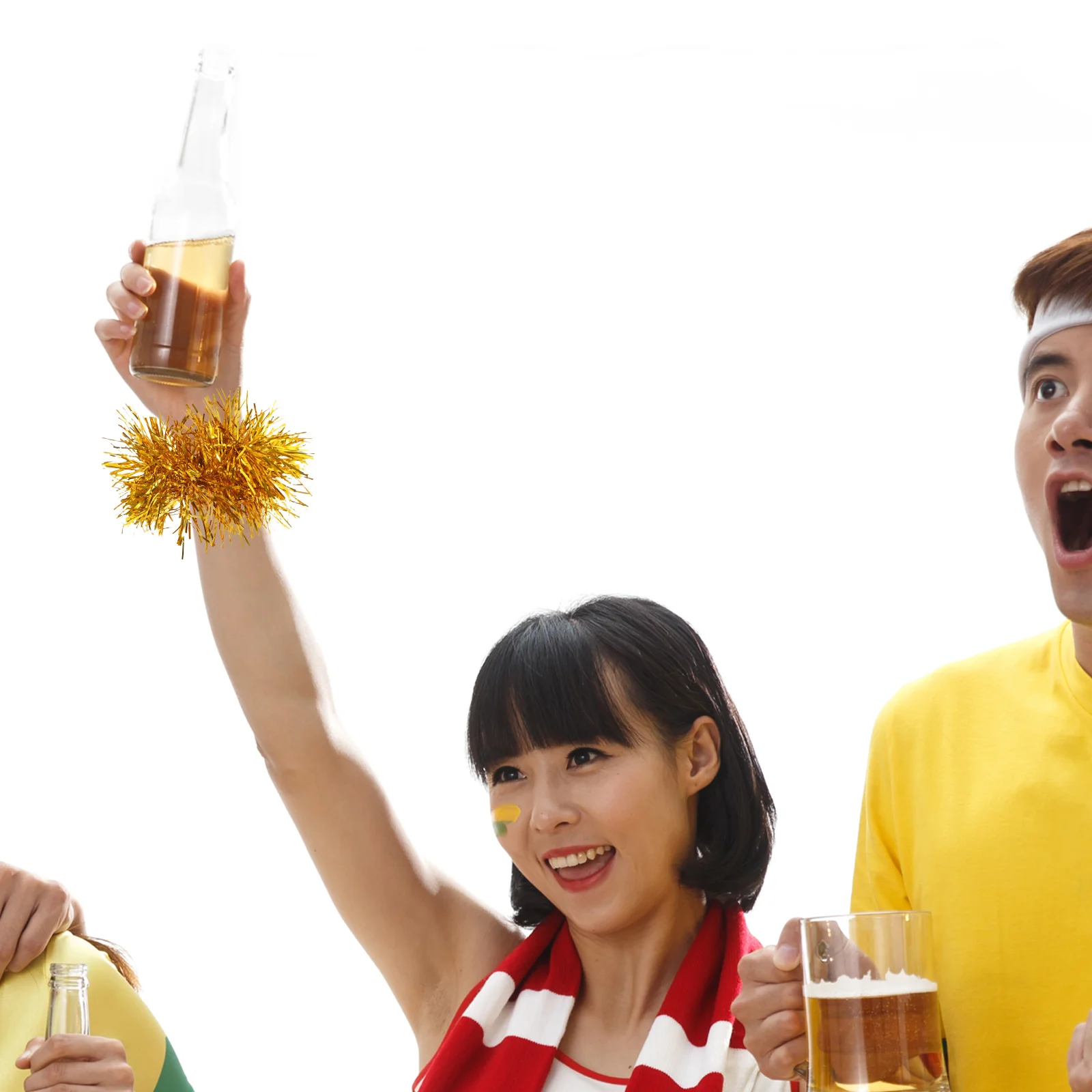 

12pcs Cheerleader Pom Poms Lightweight Plastic Cheering Pompoms For Sports Dance Party Festival Team Spirit Wrist Wearable