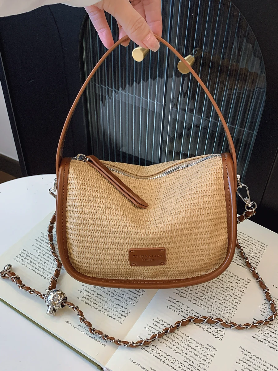 

Faionable Summer Women's Crossbody Bag with Chain Strap Pillow aped Handbag Soft PU Leather Small Size Color
