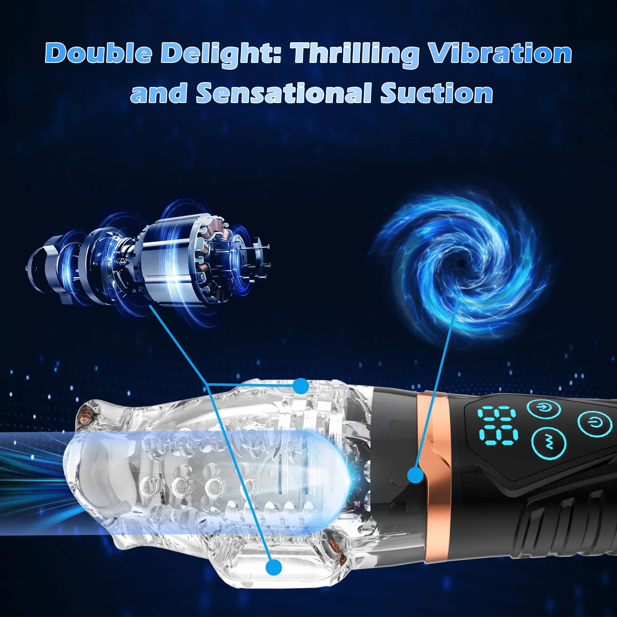 Automatic Vibrating Sucking Masturbator for Men Blowjob Sex Machine Male Masturbators Cup with 9 Suction Modes & 9 Vibrations