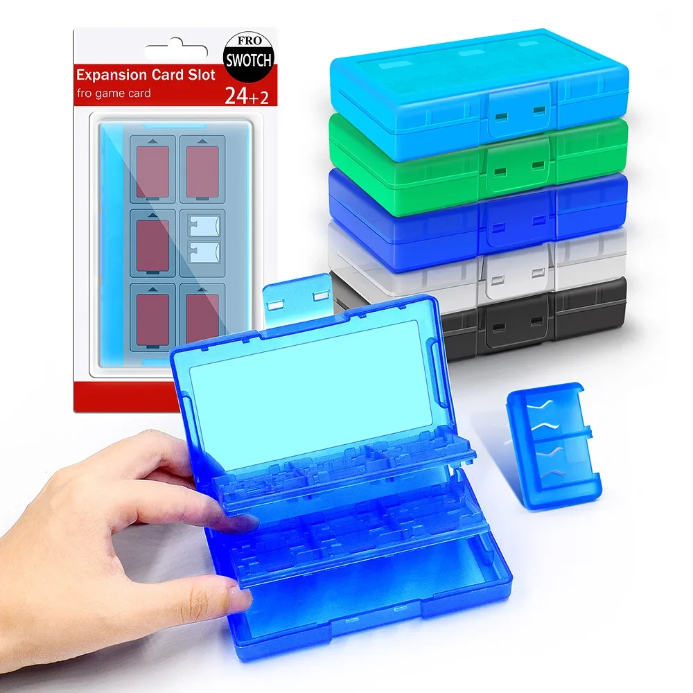 For Nintendo Switch Card Box 24 in 1 Switch Game Card Storage Box TF Micro SD Card Cassette Box