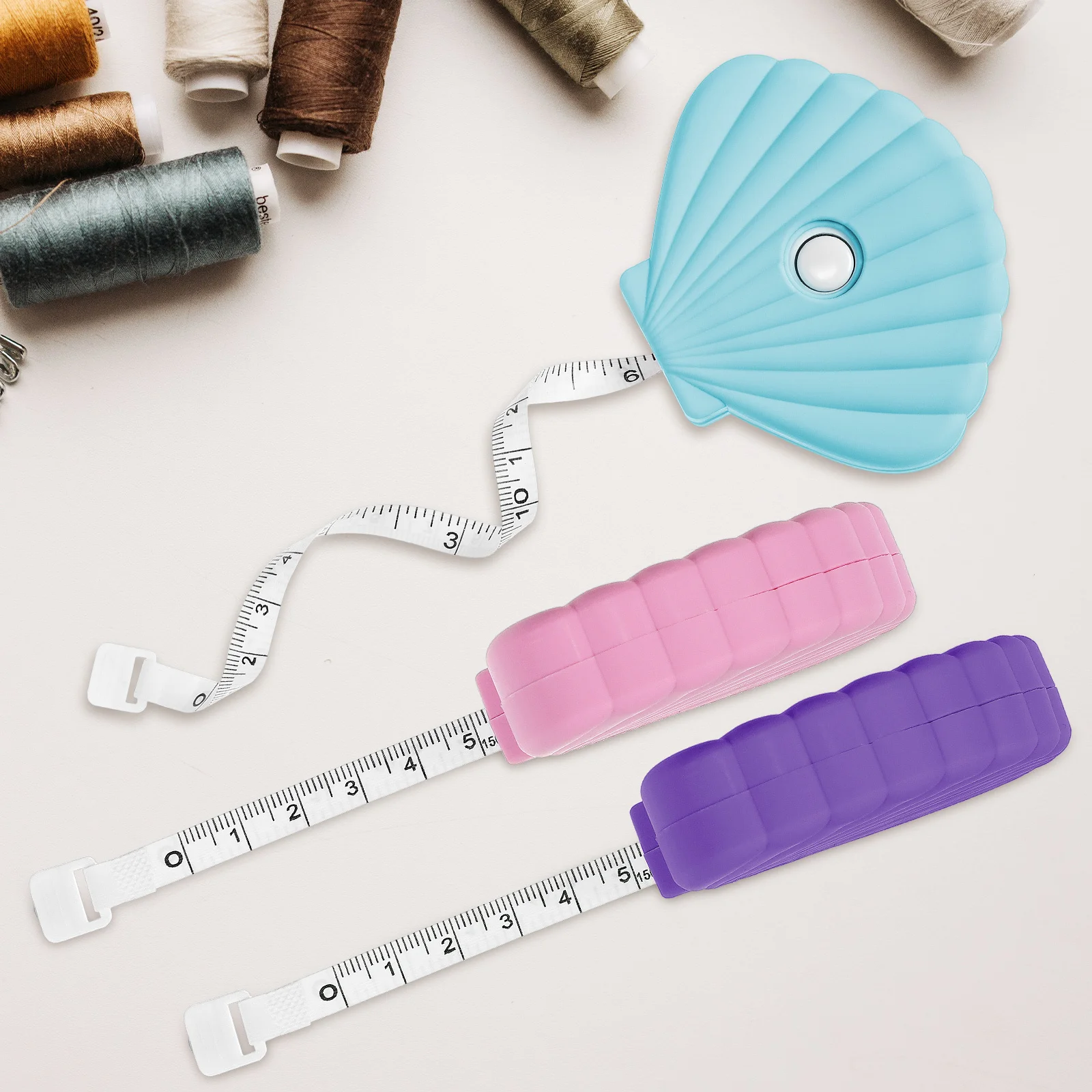 

3 шт., мягкие измерительные ленты в виде ракушки, высокоточная гибкая маленькая рулетка для тела, швейный портной инструмент, измерительная лента