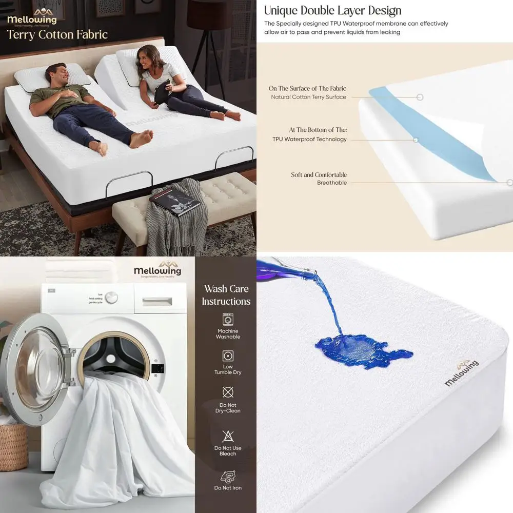 

Queen Size 36 Adjustable Bed Mattress Protector - Soft, Durable, Waterproof, Breathable, Machine Washable, Fits up to 21 Deep