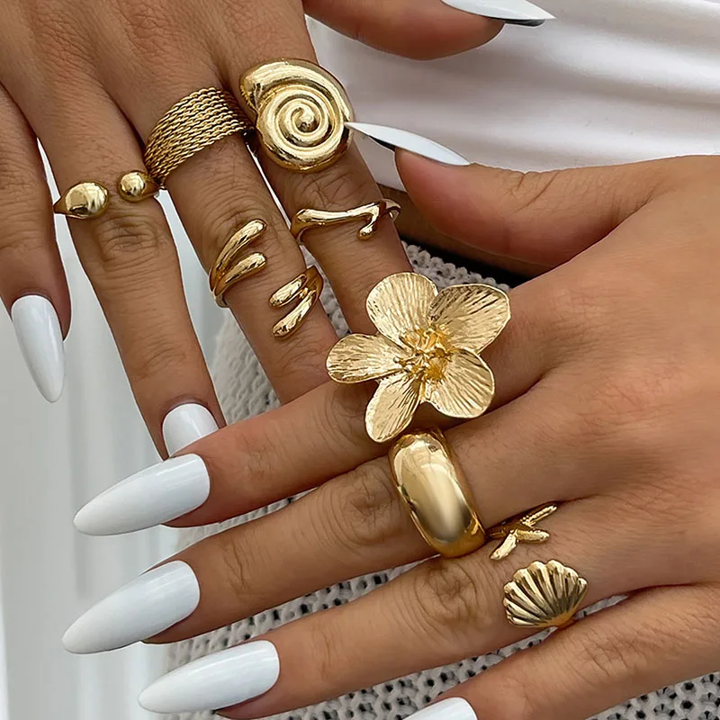 Bague pour Femme Style Rétro Couleur Or