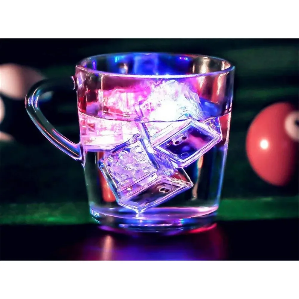 Waterproof Led Ice Cube Multi Color Flashing Glow in The Dark Light Up for Bar Club Drinking Party Wine Decoration