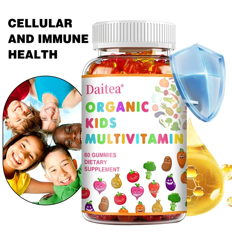 Organic Kids Multivitamin Gummies - Cellular & Immune Health, Overall Wellness, Growth, Development, Daily Nutrition