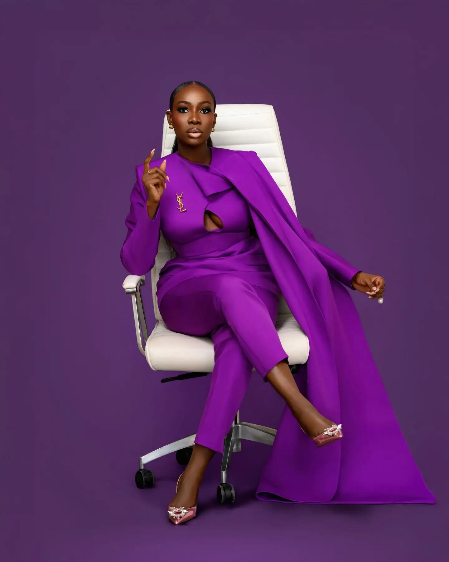 

Wrap Cape Purple Women Suit Set 2 Pcs Blazer Pants Cotton Outfit Prom Formal Office Lady Jacket Wedding Coat Customized