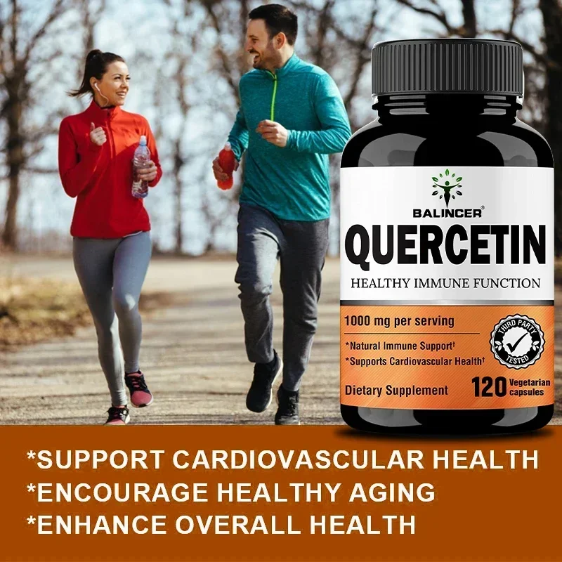 Quercetin 1000Mg of Bioflavonoids Per Veggie Capsule Supplement Supports Immune, Cardiovascular, Respiratory Health Antioxidant