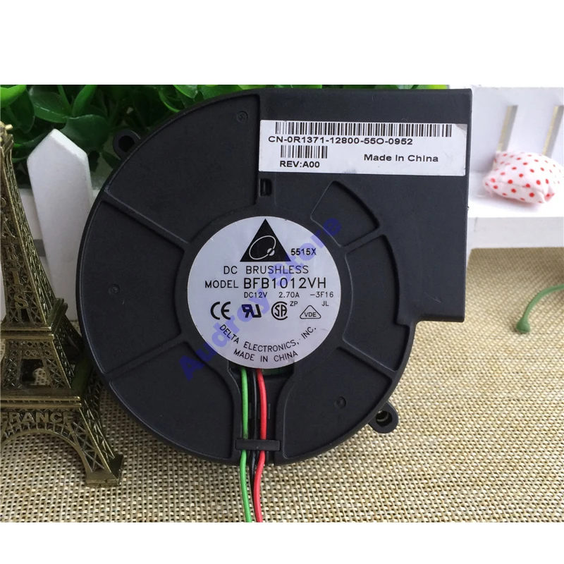 Original Delta BFB1012VH 9733 DC12V 2.7A 32.4W 9cm Double ball bearing 2 Wire Fan 37.97CFM 4500rpm air blower