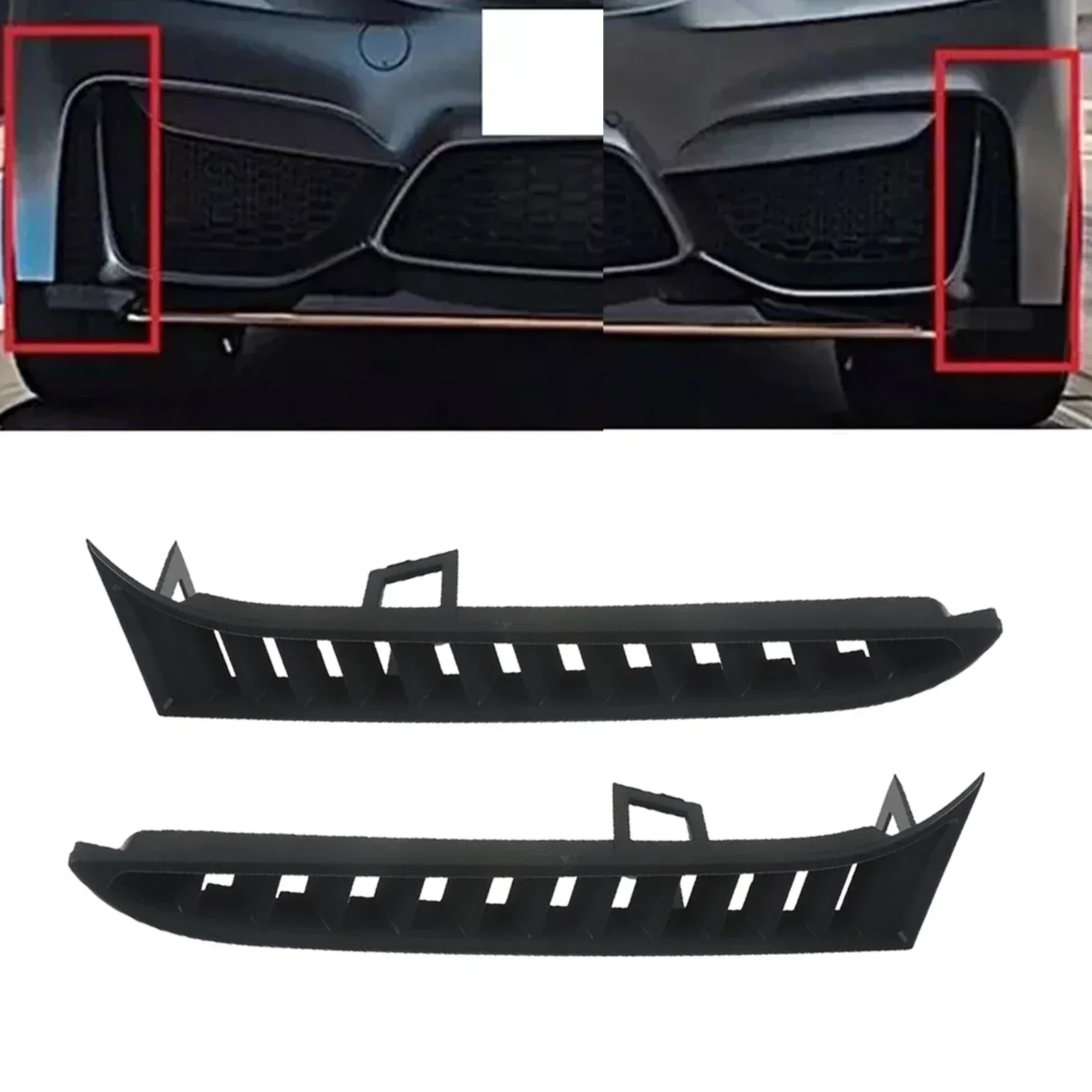 2pcs Front Bumper Air Inlet Grille Cover For BMW 4' For F82M4 2013-16 For F82M4 LCI 2017 For F83M4 2014-2016 For F83M4 LCI 2017