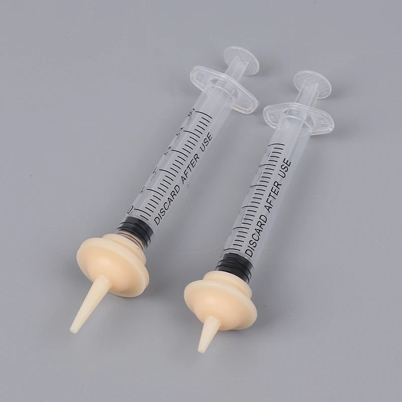 1ML-10ML Pet Feeding Nipple For Puppy Dog Cat Hamster Feeding Pacifier Medicine Feeding Oral Syringe With Silicone Nipple Feeder