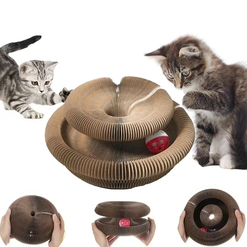 Juguete mágico interactivo para gatos, Bola de juguete para gatitos, material de entrenamiento divertido de múltiples formas, casa de papel