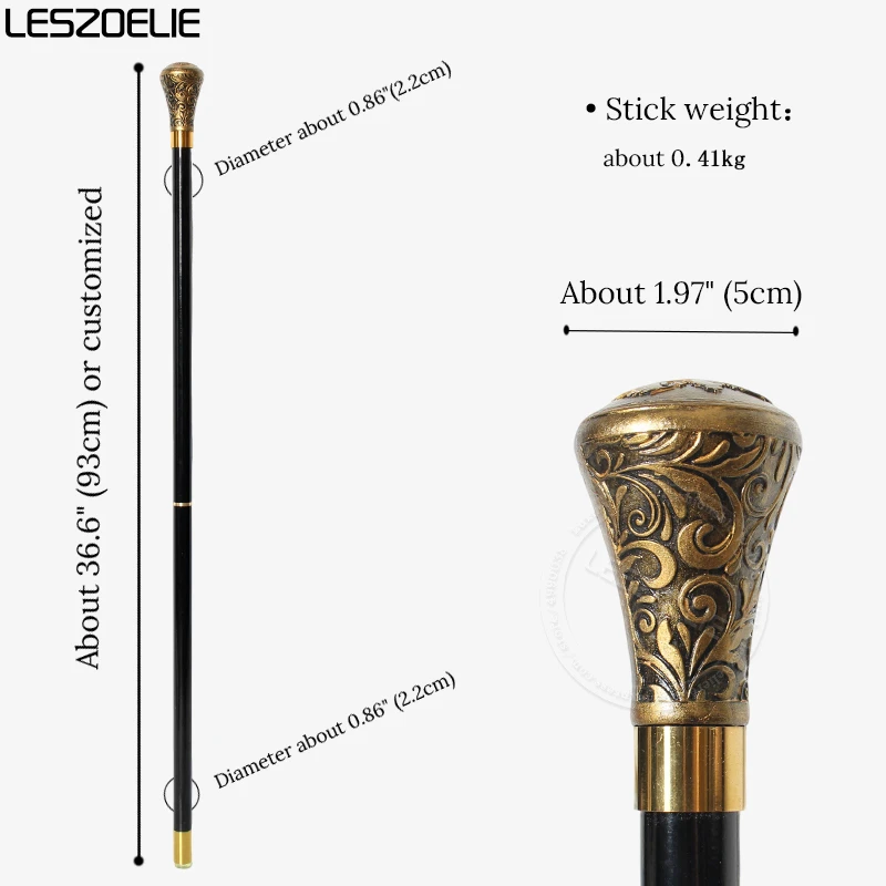 Vintage Prussian Eagle Walking Cane Luxury Pattern Black Gold Handle Detachable Elegant Wood Walking Stick for Men And Women