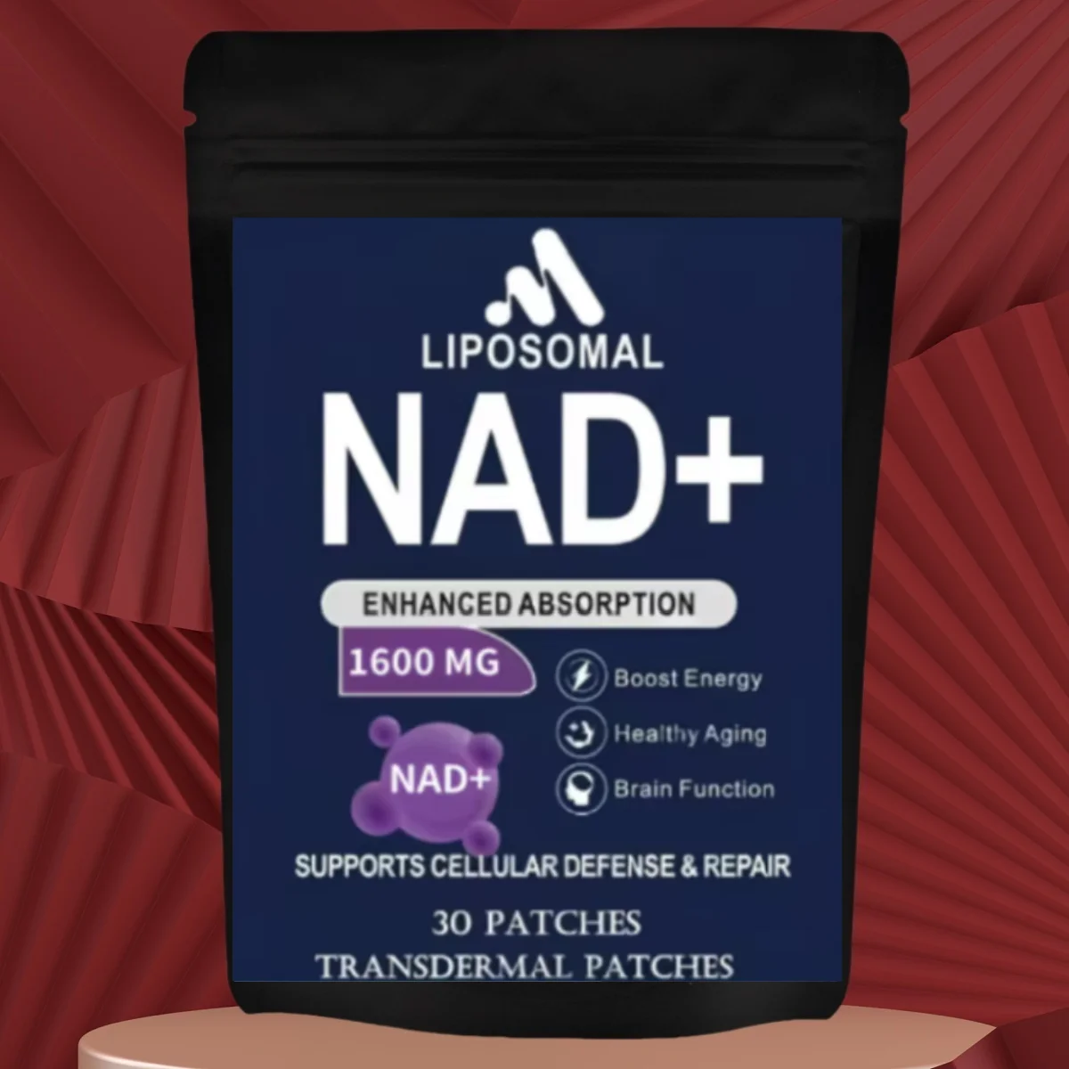 NAD+ Plus Transdermal Patches Boost Energy, Healthy Aging, Brain Function 30 Patches (30-Day Supply)