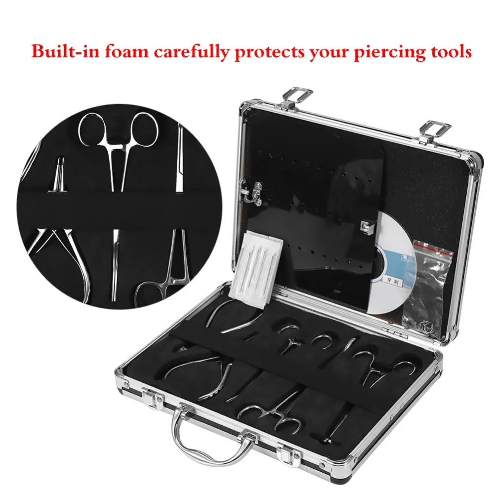 Kit de herramientas de acero inoxidable para Piercing, joyería corporal, tatuaje esterilizado