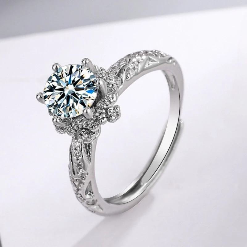 

New 925 Sterling Silver Ring Moissanite Simple for Women Wedding Luxury Jewelry Engagement Charm Fashion Party Gifts Ring