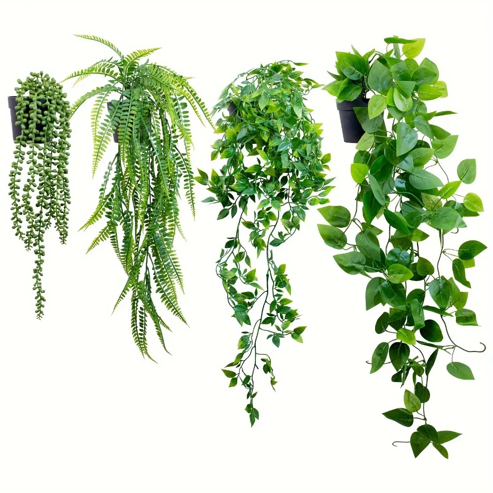 نباتات اللبلاب الاصطناعية أوراق بلاستيكية مع أواني الزفاف السنة الجديدة زينة عيد الميلاد للمنزل حديقة DIY غرفة المعيشة الجدار الشنق #1