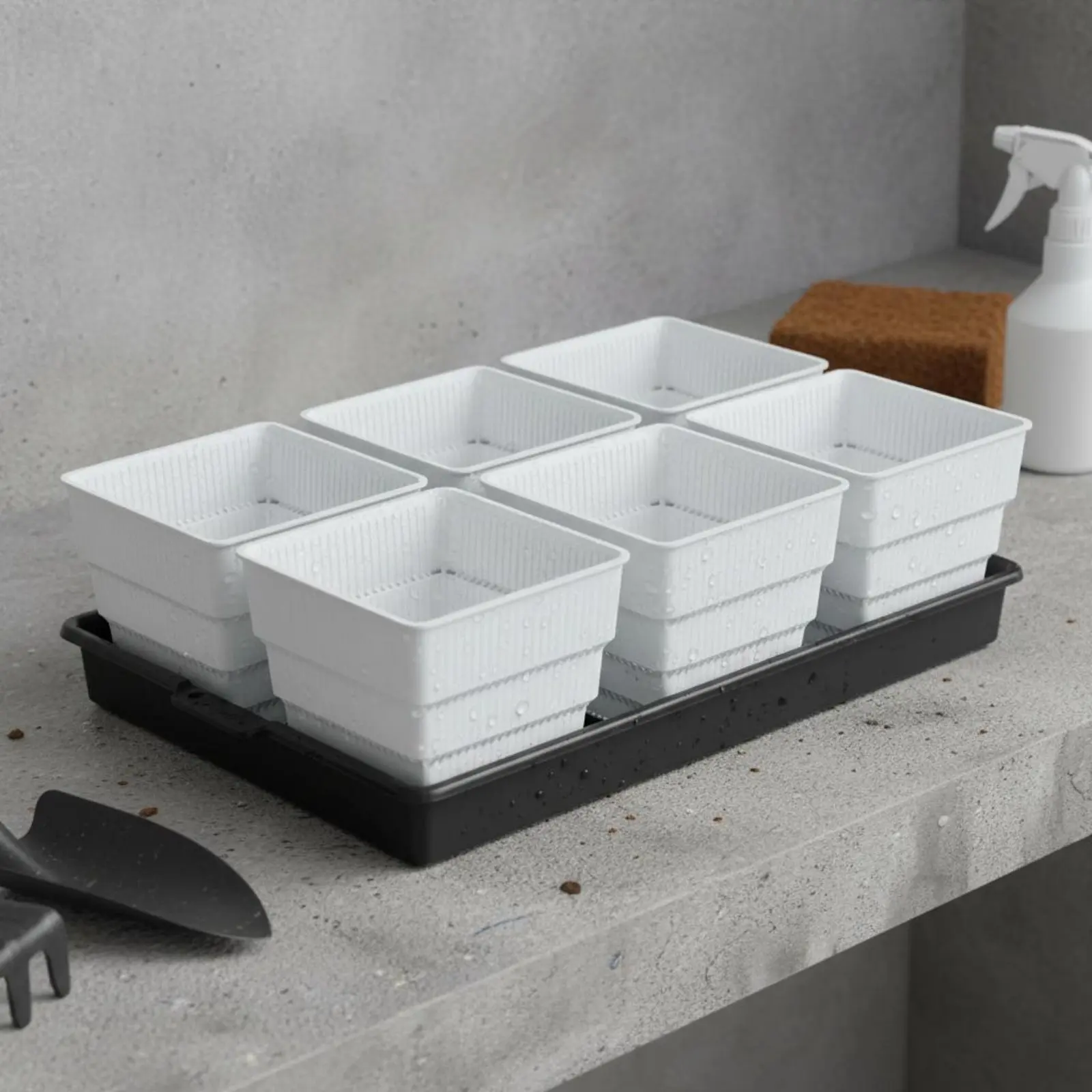 

Контрольный горшок для корней 360 ° Дышащий квадратный горшок для растений с функцией воздушной обрезки корней, многоразовый, долговечный, для подоконников