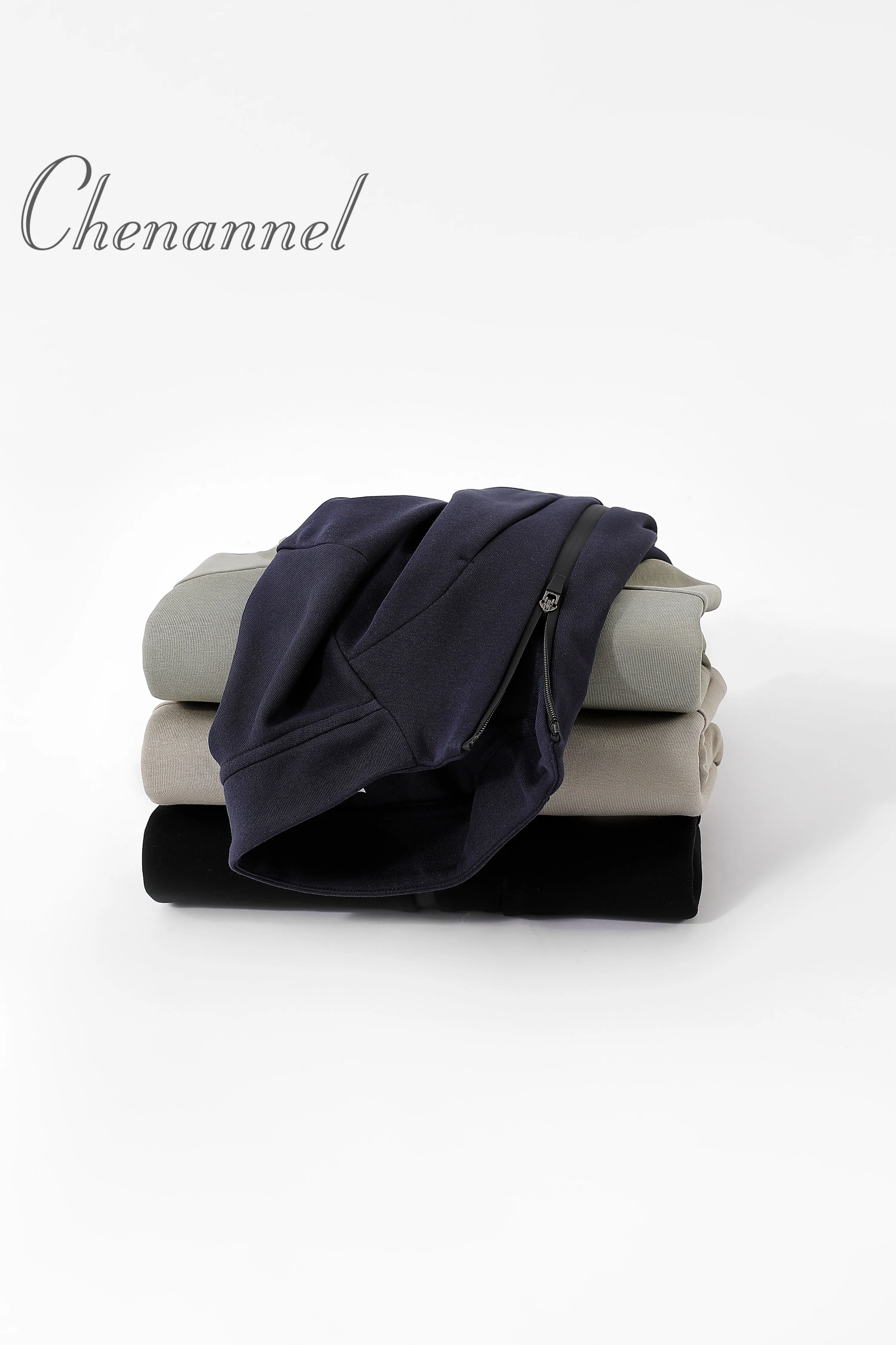 

Solid color zipper stand-up collar sweatshirt loose cardigan, sport jacket both men and women made of cotton