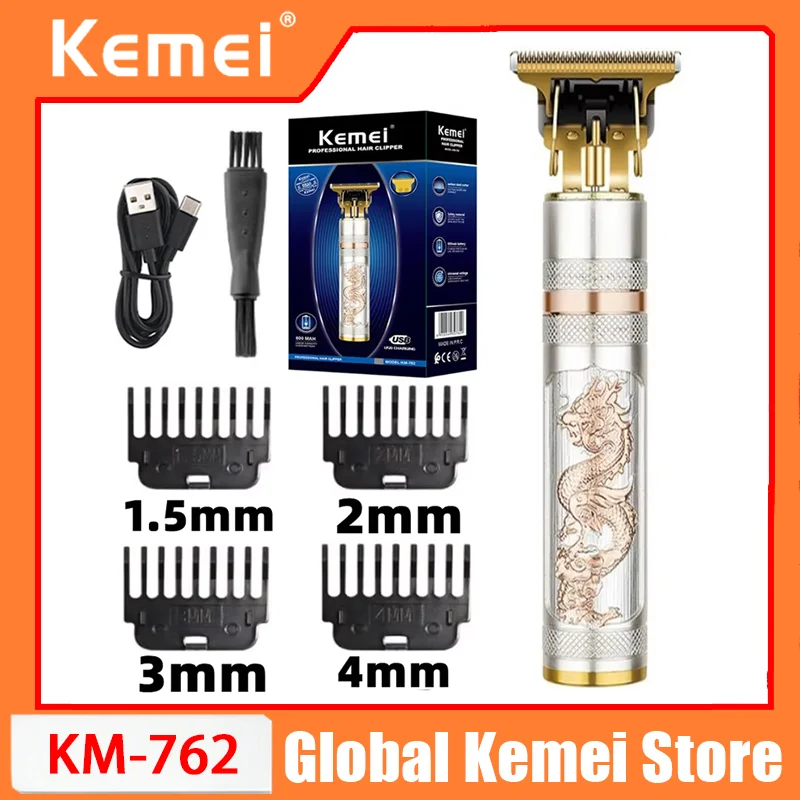

Kemei KM-762 0MM Electric metal hair trimmer for men professional beard hair clipper electric hair cutting machine rechargeable