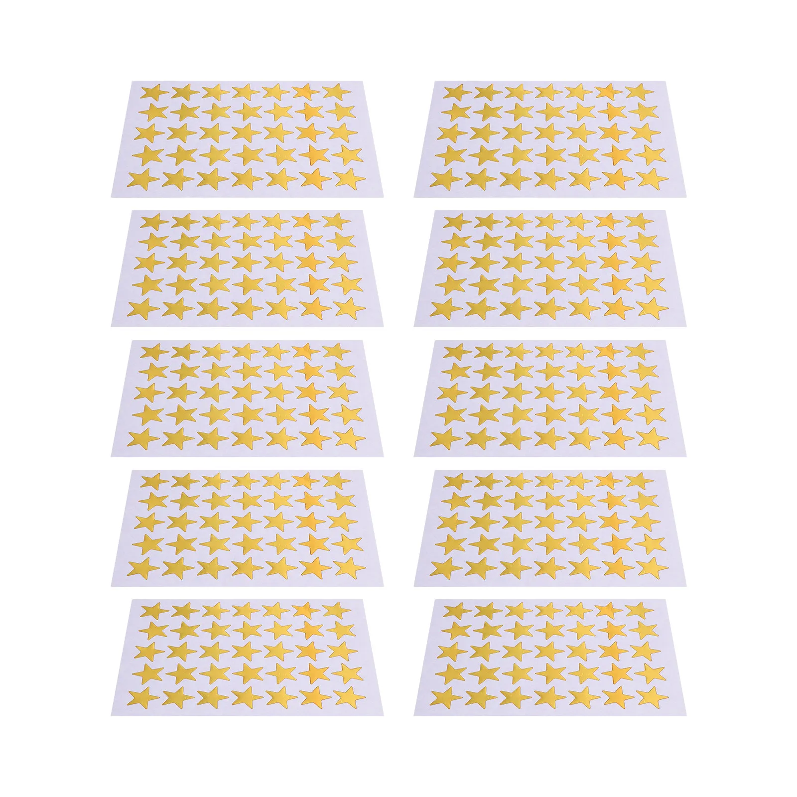 

10 Sheets Golden Star Stickers Label Five-Pointed Star Reward Stickers for Children School Home Office Art Craft Decoration Use