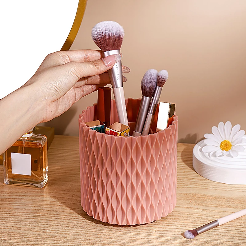 Rotating Makeup Brush Cup Holder Storage Box Organizer Multi-functional Desktop Eyebrow Pencil Makeup Brush Organizer Holder