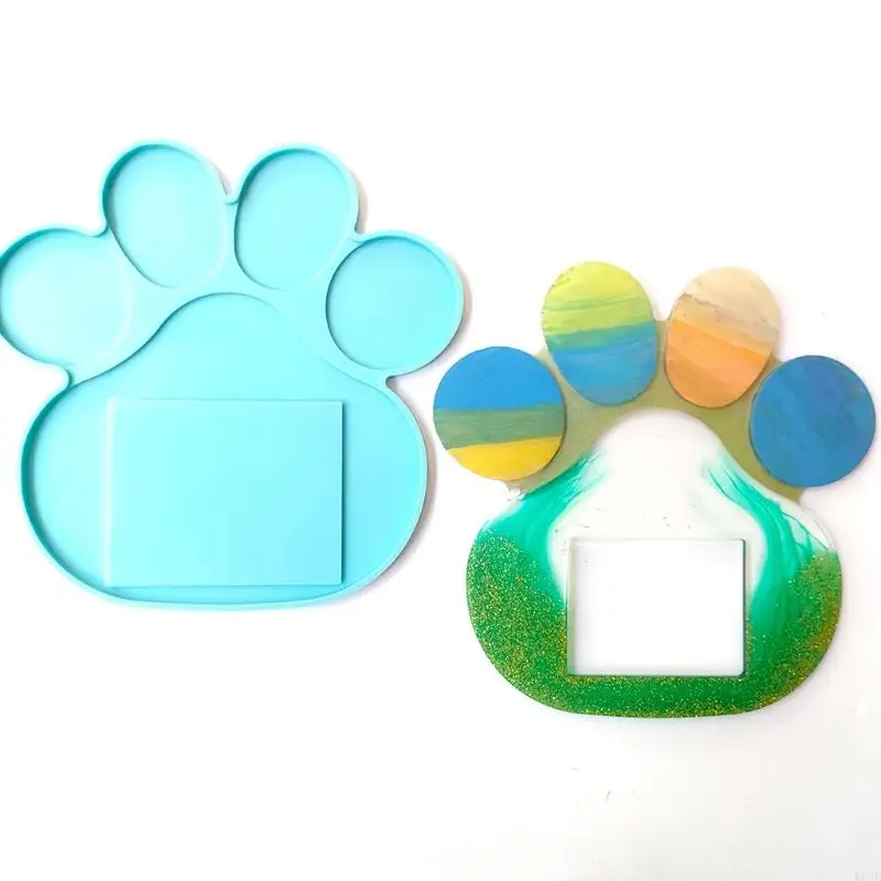 R9JE Memorial Pet Tombstone Mold Dog Bone Paw Epoxy Resin Casting Silicone Mold