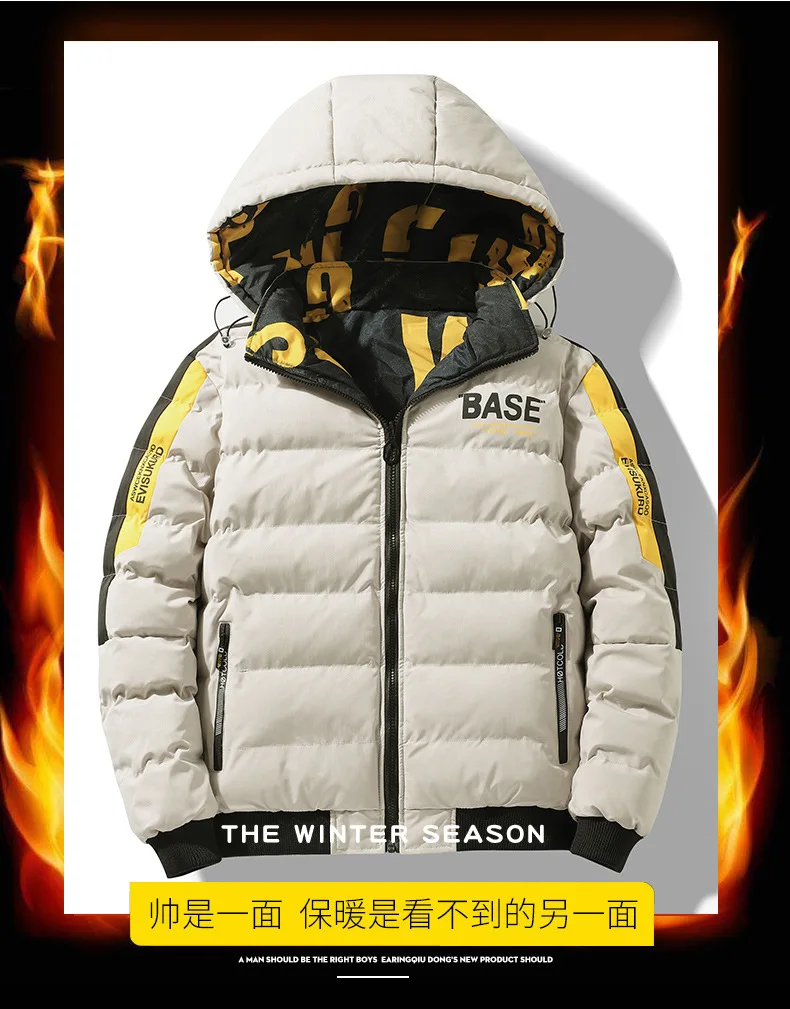 Men's Winter Thickened Cotton-Padded Jacket Double-Sided Wearable Cold-Proof Large-Sized Fashionable Trendy Outerwear
