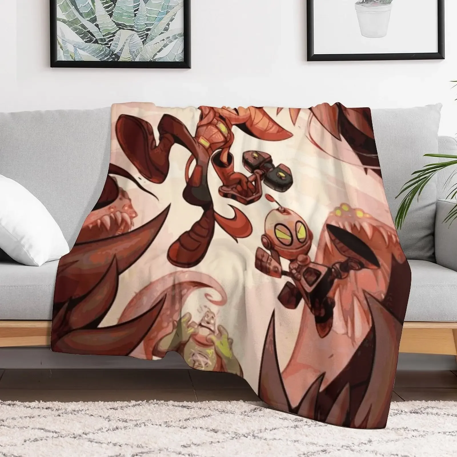 Ratchet and Clank Ready to Fight Throw Blanket Luxury Throw Soft Beds Custom Luxury Designer Blankets