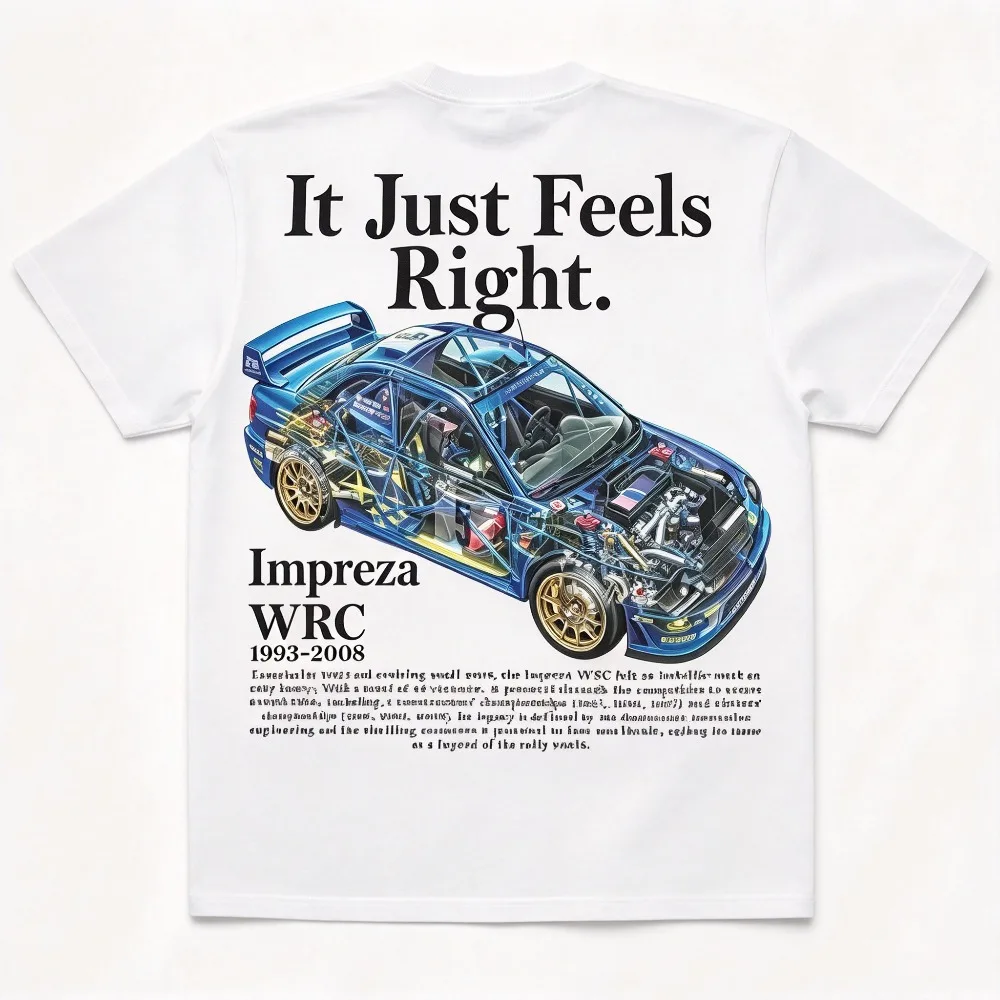 2026 New Formula DRIFT WRX STI J-Spec Racing Print T-shirt, Y2K Oversized Fit Unisex Short Sleeve Tee for Motorsport Enthusiasts