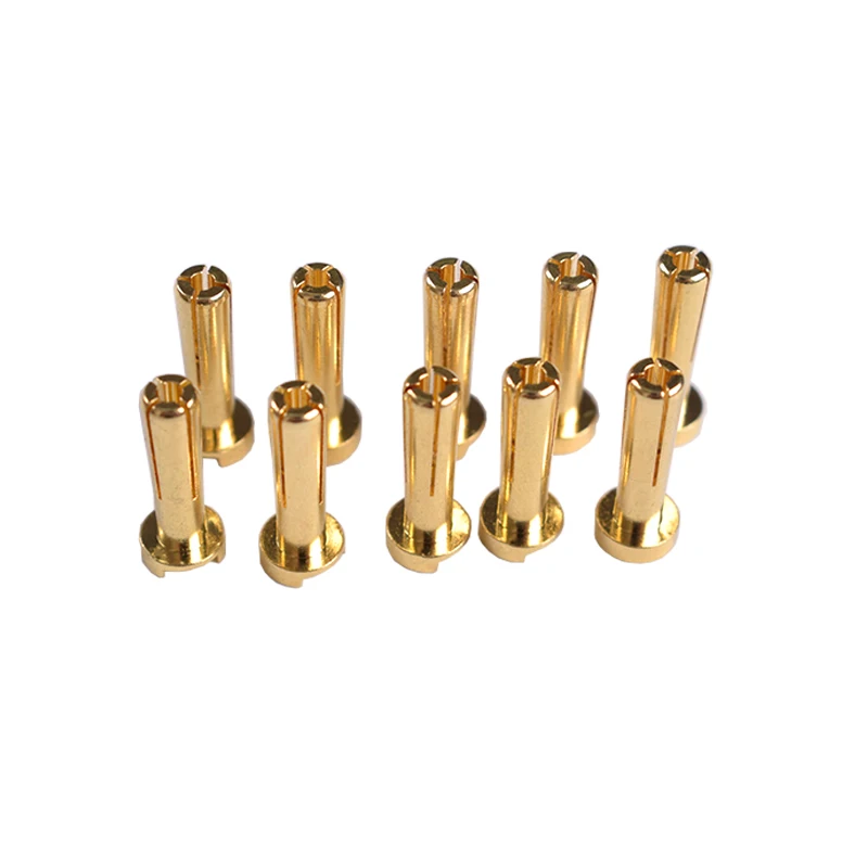 Enchufe de conector macho y hembra de perfil bajo para batería Lipo RC, conector redondo chapado en oro de 5/10/20 piezas, 4,0mm, 18mm, Motor ESC, nuevo