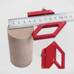 Center Finder 45/60/90 Degree Angle Scriber Line Marking Gauge, Multi-func Steel Ruler Positioning Block Layout Measuring Tools