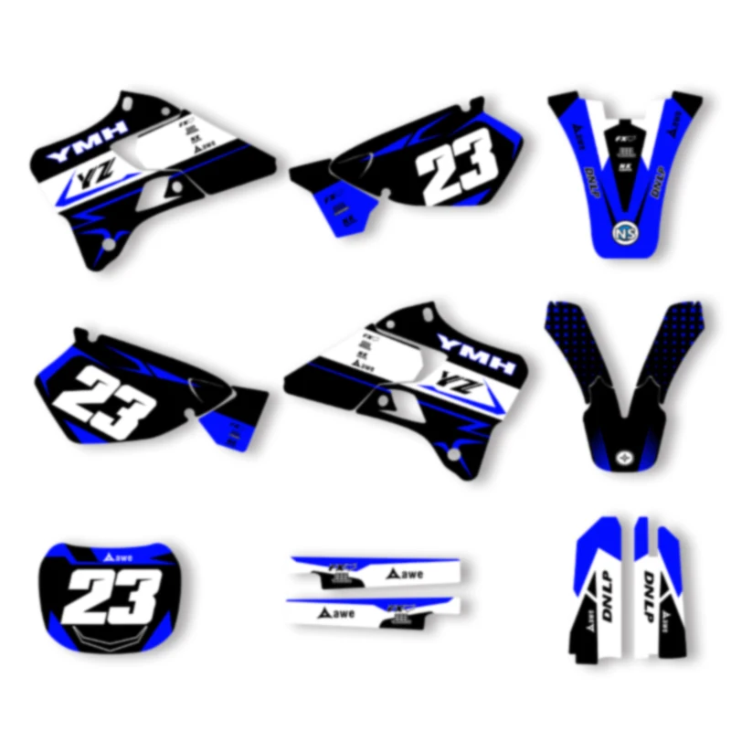 

DSMTECH Motorcycle Graphics Decala Stickers kits For YAMAHA YZ125 250 1996 1997 1998 1999 2000 2001 Motorcycle 007