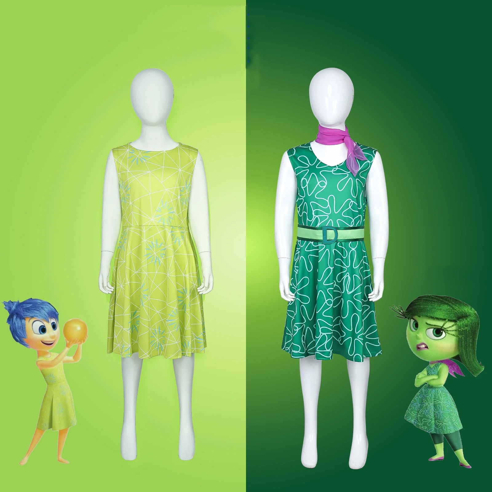 

Inside Out Disgust Joy Cosplay Costume Women Dress Uniform Suit Halloween Carnival Party Role Play Full Set for Adult Kids Cos