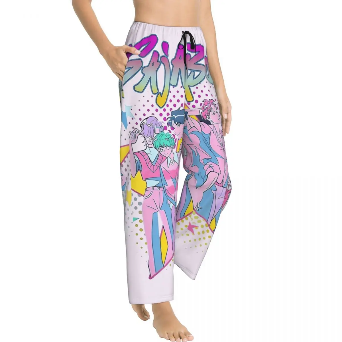 Saja Boys Kpop شيطان الصيادين أنيمي منامة للنساء خمر بيجامة بنطلون ملابس خاصة مريحة قيعان ملابس نوم كبيرة الحجم