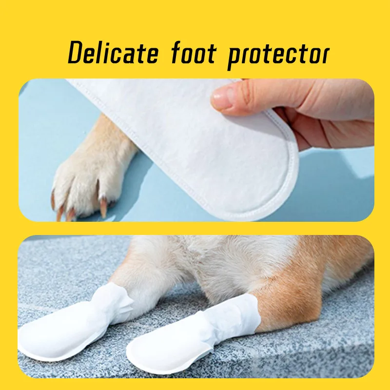 20Pcs Disposable Waterproof Pet Shoes Covers Non-woven Cat Dog Paw Covers Soil-proof Socks Shoes Pet Supplies