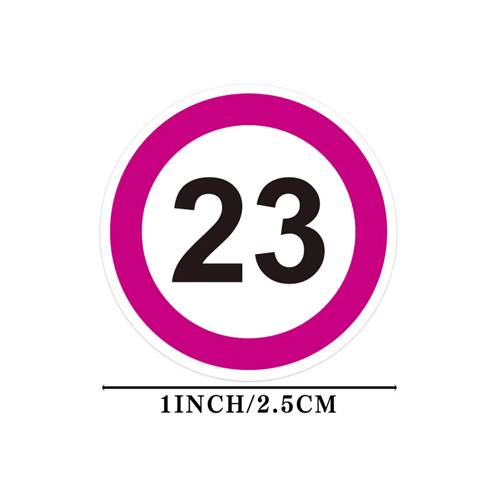 Number Stickers Digital Labels Round Decals Colorful Consecutive Seal Envelopes Gift Wraps DIY Craft Projects File Folders