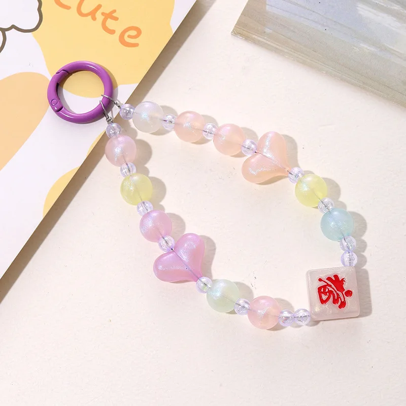 Acrylic candy colored phone chain DIY pearl cloud phone case pendant