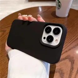Advanced Simple Liquid Silicone Macropore Case for iPhone 16 15 14 Plus 13 12 Mini 11 Pro Max Soft Plain Back Shockproof Cover