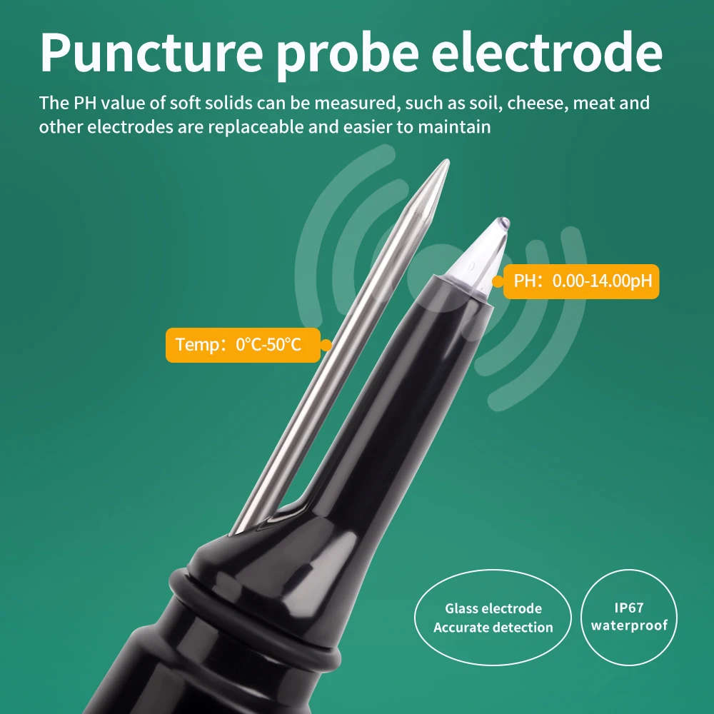 Cyfrowy ph-metr 2 w 1 podświetlenie LCD urządzenie do pomiaru temperatury do przetwarzania żywności o wysokiej precyzji czujnika sonda pomiarowa PH