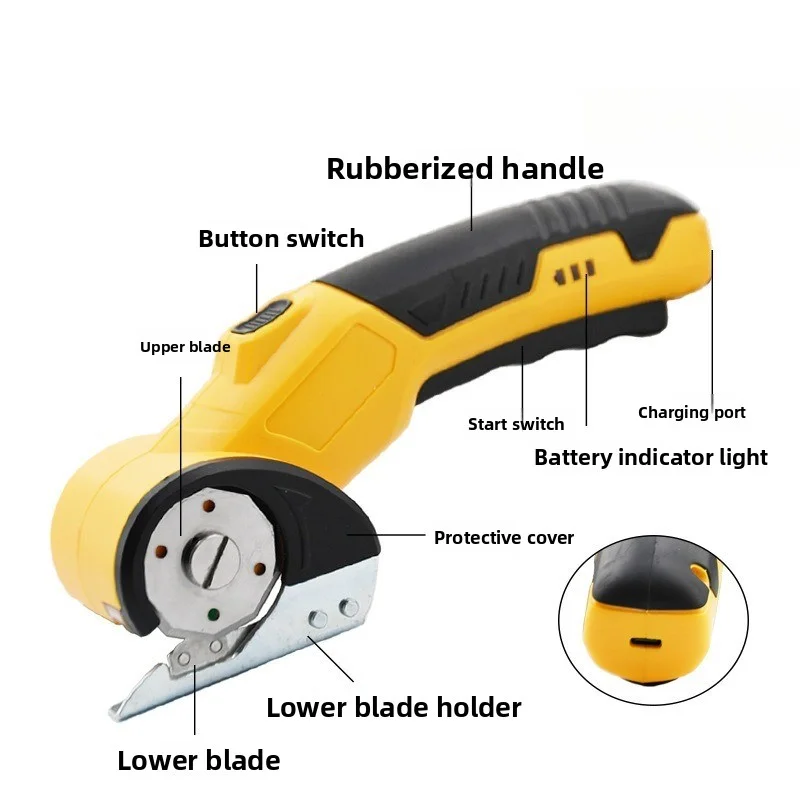Electric scissors cutting cardboard